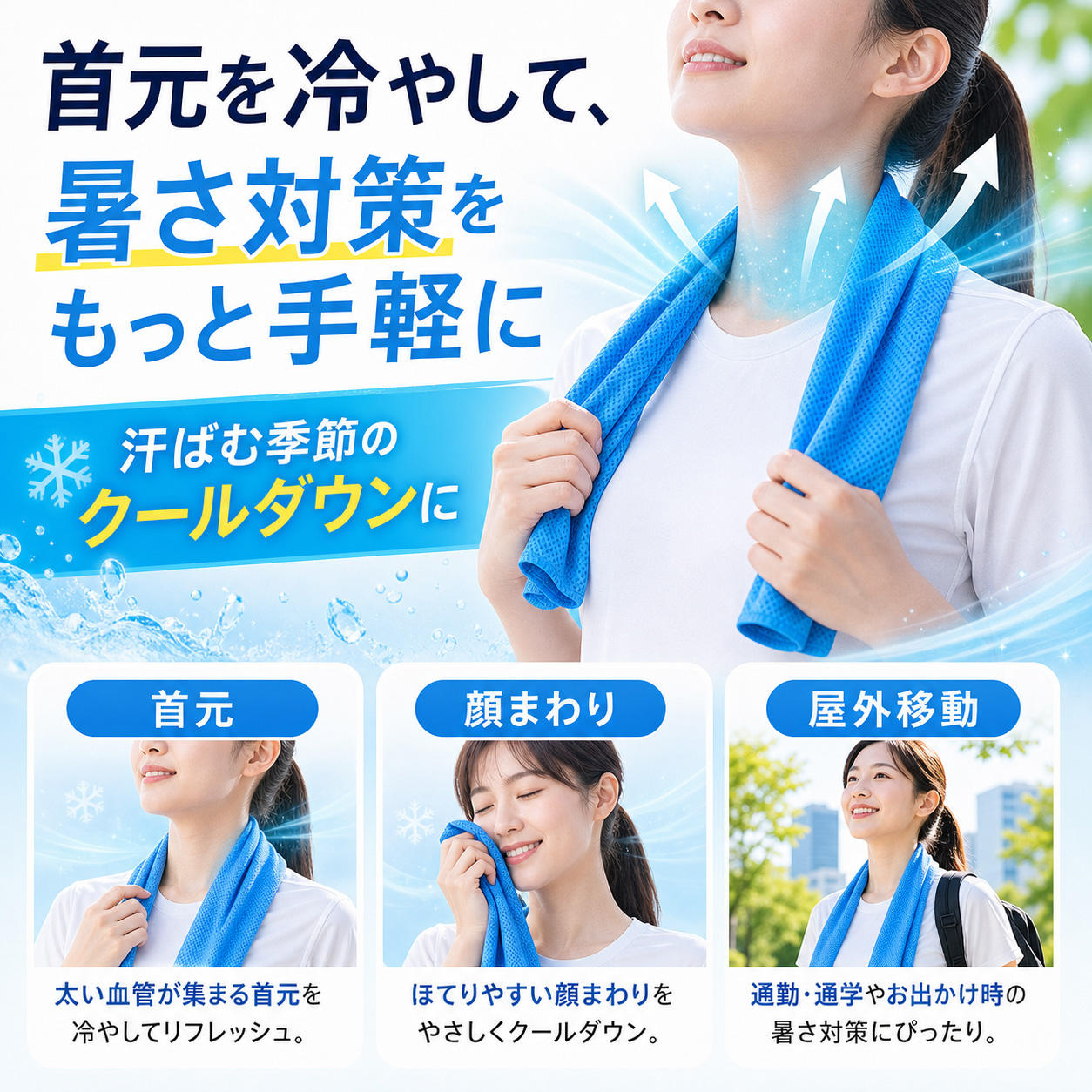 冷却タオル 2枚セット ケース付き クールタオル ひんやりタオル こども