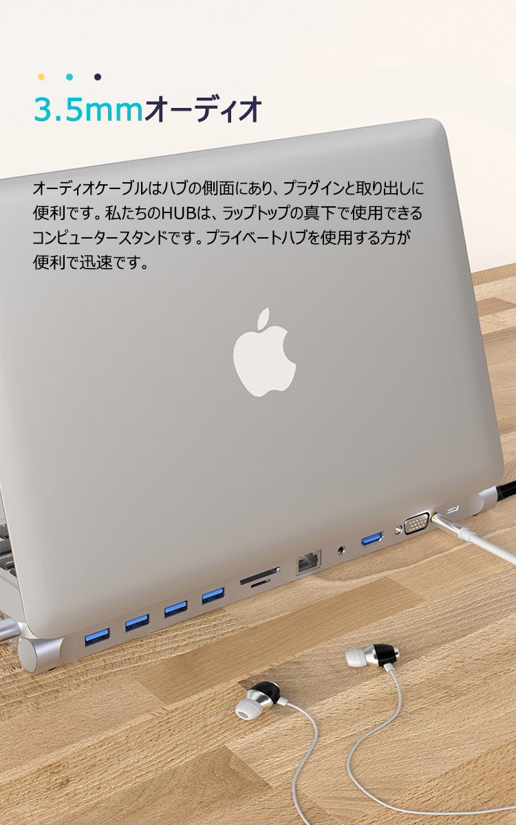 ドッキングステーション type-c USB 11in1 LAN RJ45 3ポート 5Gbps