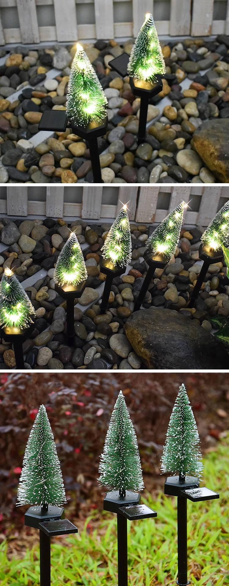 ガーデンライト LED 雪だるま クリスマスツリー セット ソーラーライト