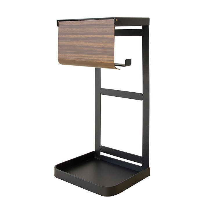 トイレットペーパーホルダー カバー おしゃれ タワー シングル 木目調 防水 アイアン トイレ ペーパーホルダー 北欧 | ブランド登録なし | 02