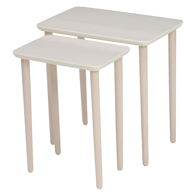 サイドテーブル おしゃれ 北欧 白 一人暮らし 木製 ネストテーブル 2個セット ベッドサイドテーブル ソファーサイドテーブル｜sky0815shop｜02