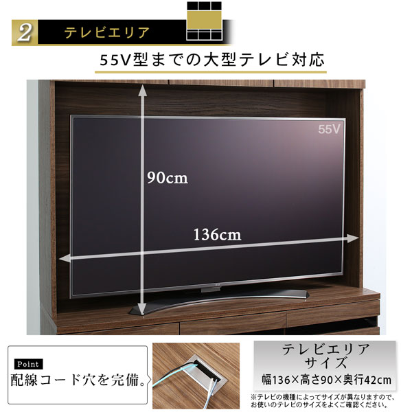 ハイタイプテレビボードシリーズ 2点セット(テレビボード+キャビネット