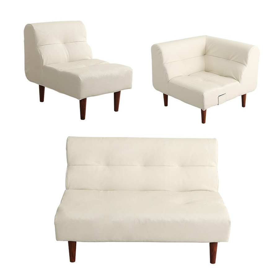 コーナーソファ PVCレザー アイボリー PVCレザー コーナーソファ リビングダイニング アイボリー - 通販