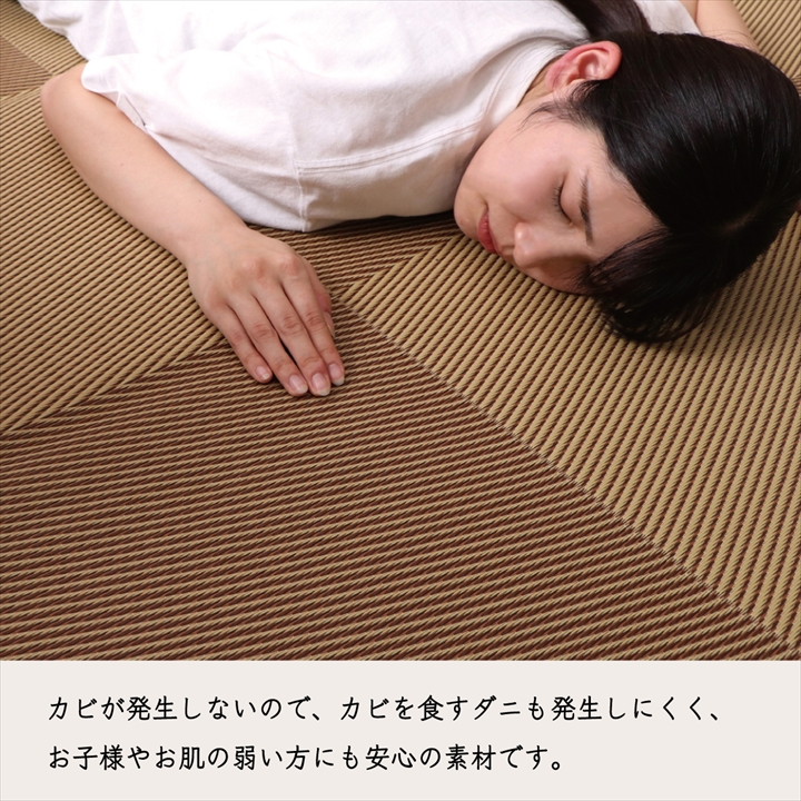カーペット 江戸間 6畳 夏 日本製 い草 風 ラグ 夏用 ペット 拭ける