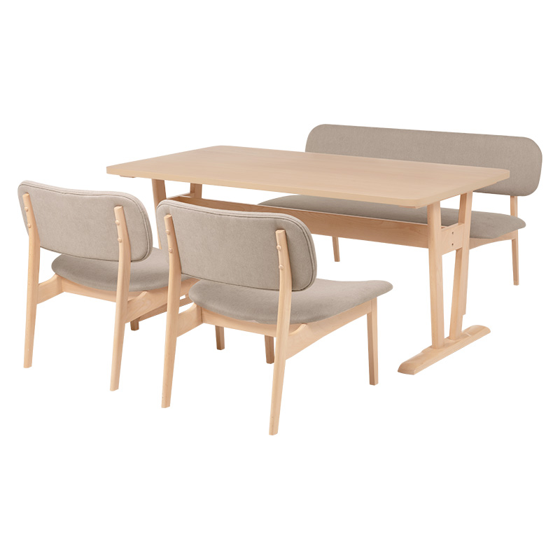 ダイニングテーブルセット 4人 4人用 木製 ベンチ 145 80 ロータイプ 5