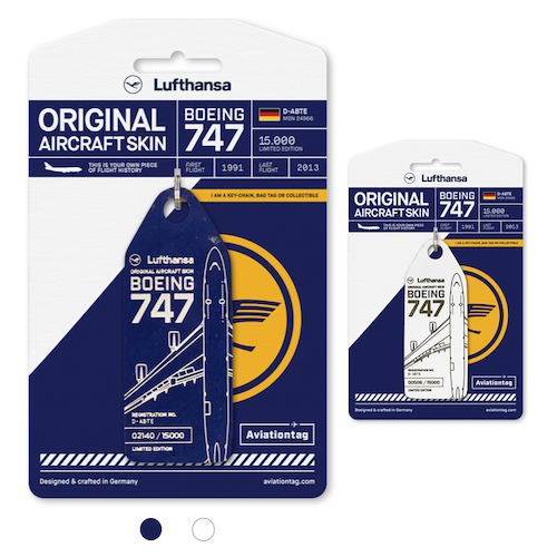 航空機・ヘリコプター Lufthansa aviationtag B747 AVIATIONTAG B747 D-ABTE Blue Lufthansa アビエーションタグ