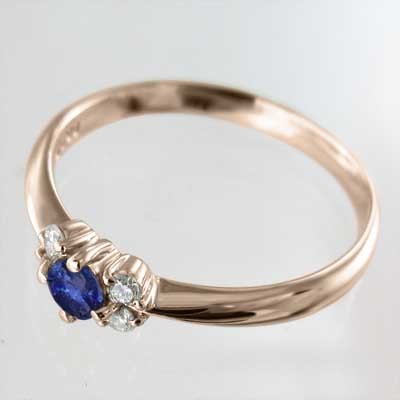 指輪 サファイア 5ストーン 9月の誕生石 k10ピンクゴールド 素晴らしい 