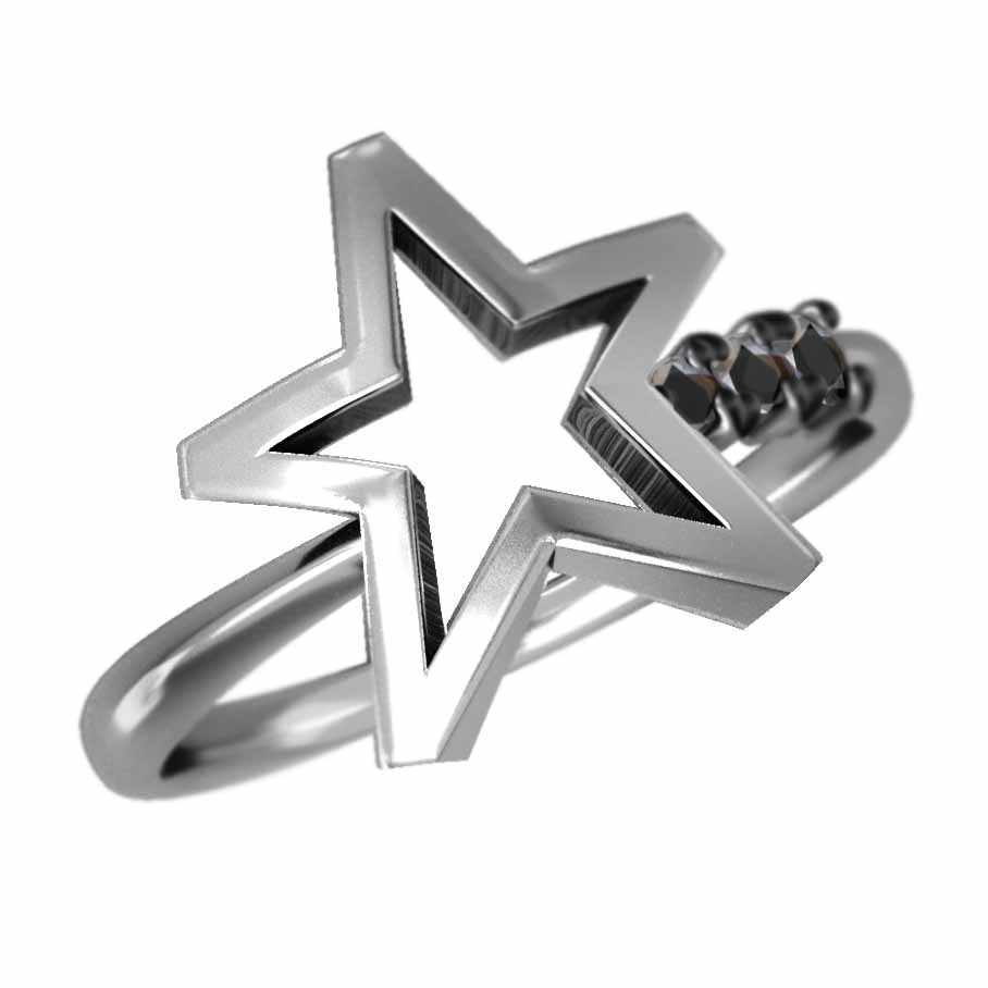 指輪 3石 Star スター (黄水晶)シトリン 11月の誕生石 白金（プラチナ）900 メンズアクセサリー