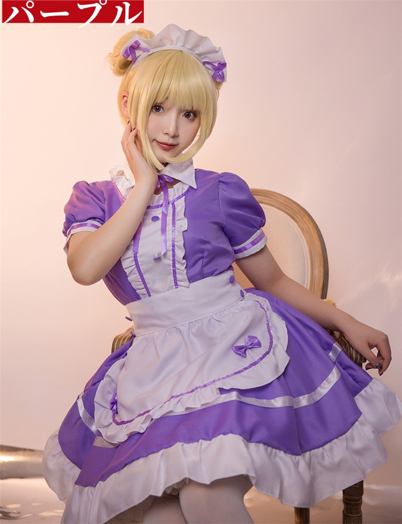 メイド服 水色（コスプレ用コスチューム）（色：ブラック系