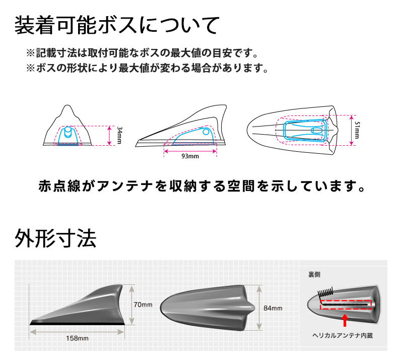 ビートソニック ドルフィンアンテナ TYPE-4 FDX4H-NH624P 楽天市場】FDX4H-NH624P ビートソニック Beat-sonic ドルフィン