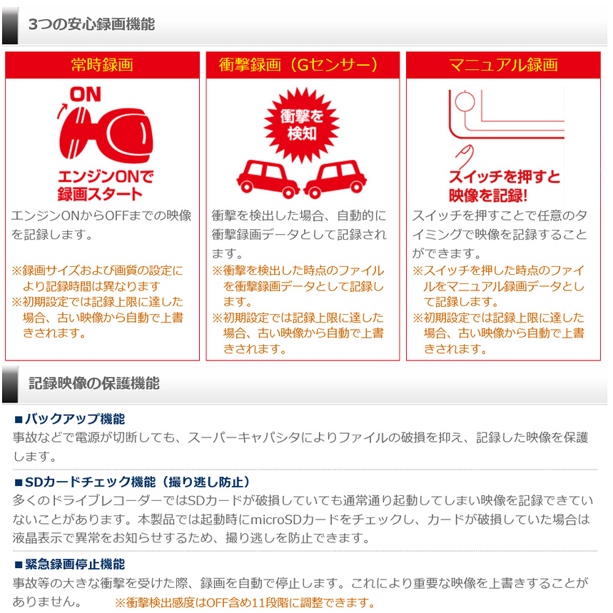 コムテック HDR701＋HDROP-14 COMTEC 200万画素前後2カメラ