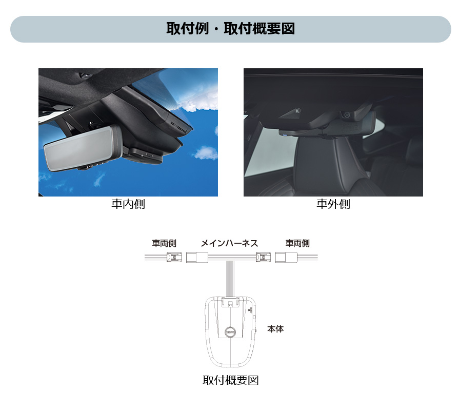 コムテック PMU-T02 COMTEC 録画機能付インナーミラー専用駐車