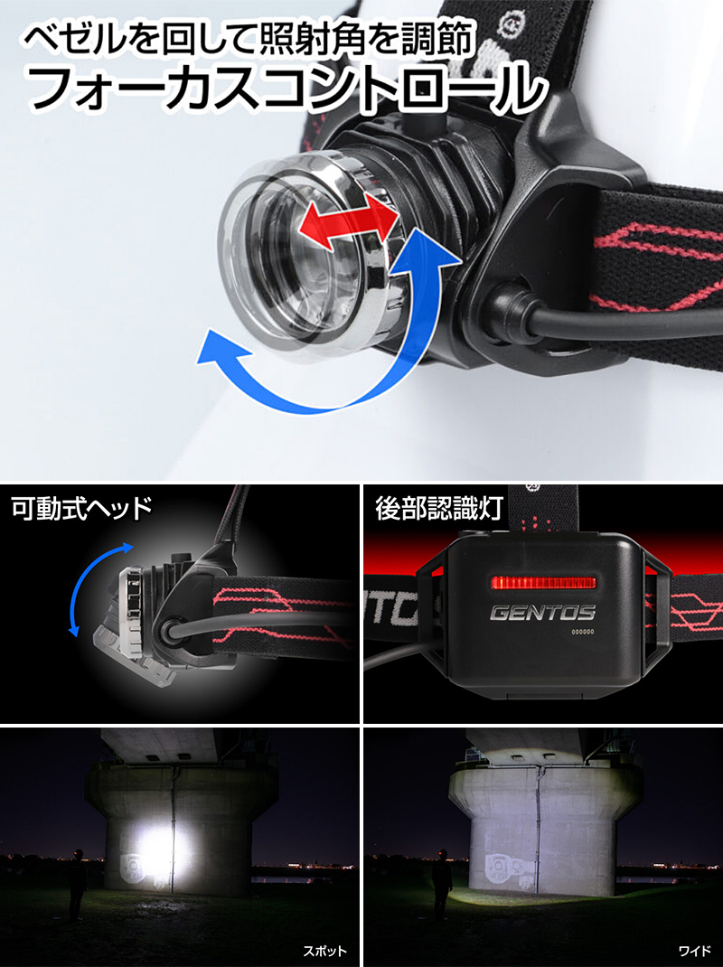 Gシリーズ GH-201RG GENTOS ジェントス LEDヘッドライト 550ルーメン