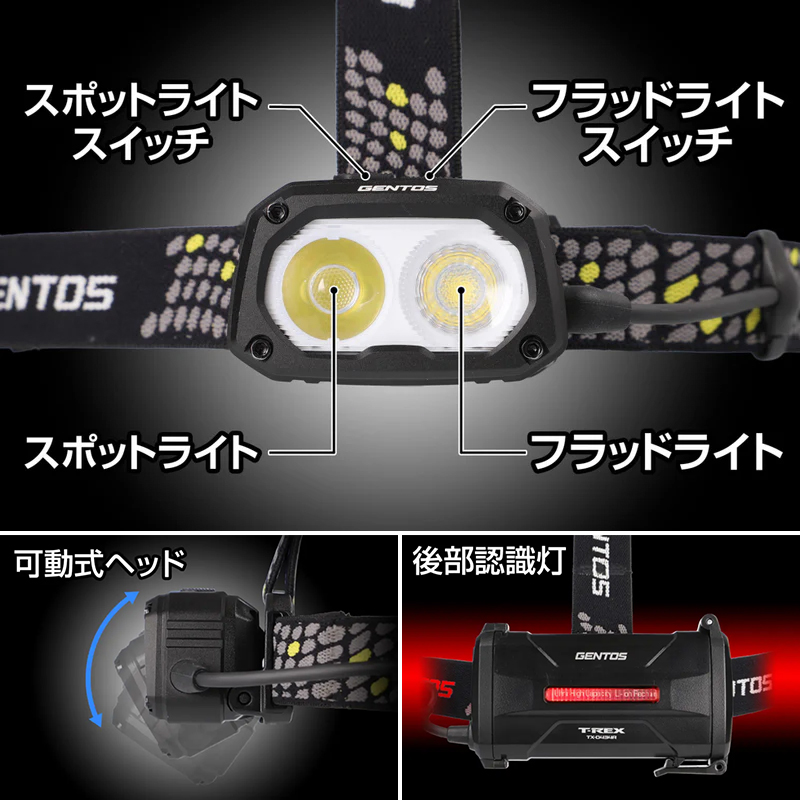 GENTOS（ジェントス） TX-D434R GENTOS T-REXシリーズ LEDヘッドライト