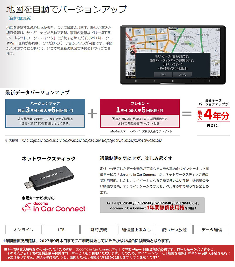 Pioneer サイバーナビ　AVIC-CZ912IV-DC サイバーナビ AVIC-CZ912IV pioneer パイオニア carrozzeria