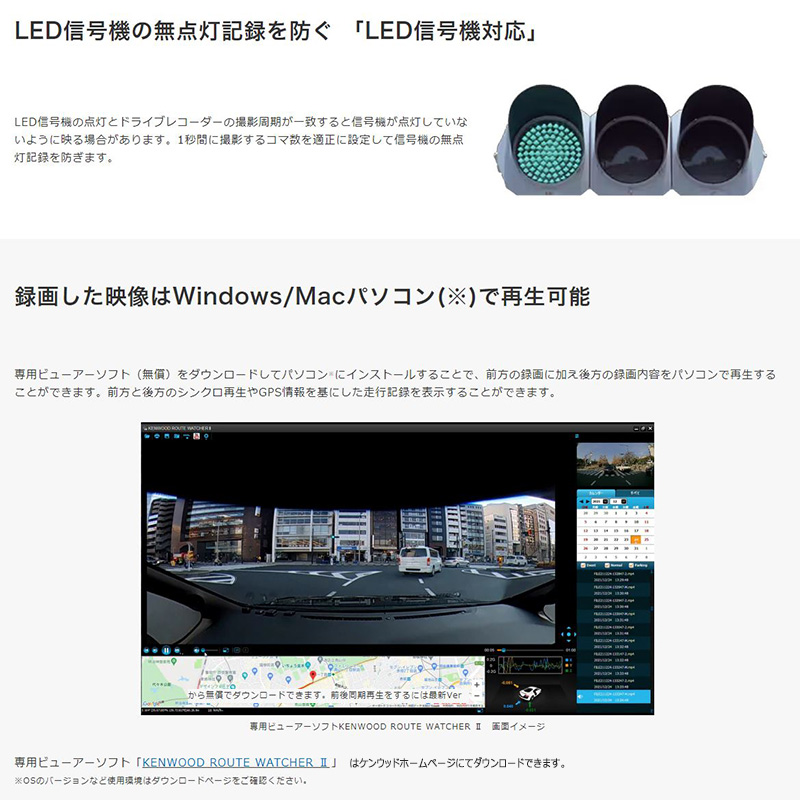 ケンウッド DRV-G60CW KENWOOD 360°カメラ＋リアカメラ ドライブ