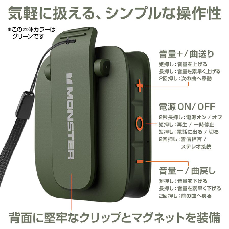MONSTER MS62106(PU) モンスター ポータブル スピーカー Atomic