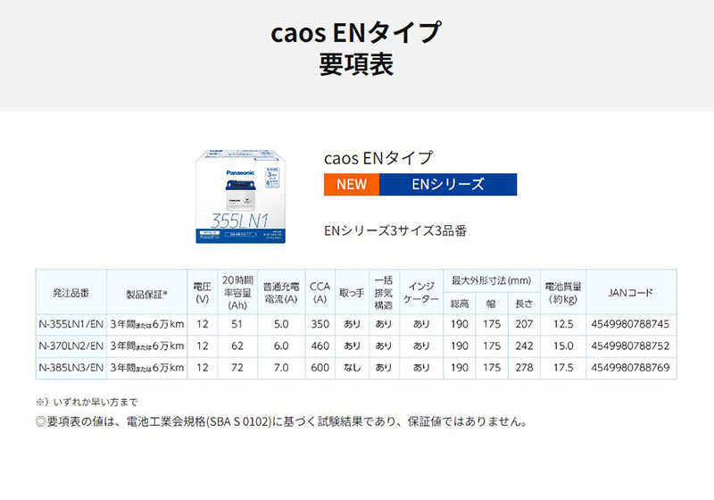 Amazon | パナソニック N-370LN2/EN caos カオス ENシリーズ 車