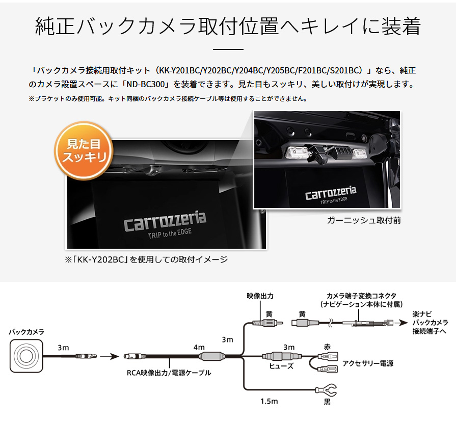 ND-BC300 パイオニア カロッツェリア バックカメラユニット 楽ナビ専用 