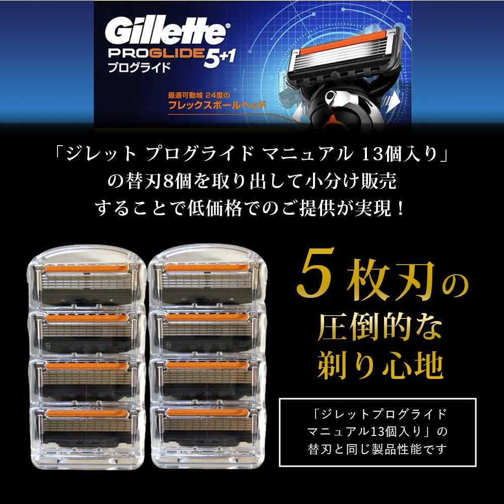 ジレット プログライド マニュアル 替刃 8個 正規品 5枚刃 カミソリ