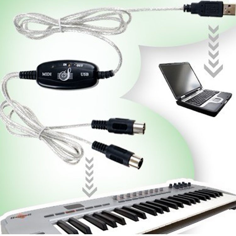 円高還元円高還元USB MIDI ケーブル 楽器とPCを簡単接続 ドライバ 内蔵 USB給電 USBMIDI レコーディング、PA機材 