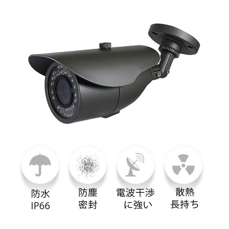 赤外線LED搭載防犯カメラ + 20Mケーブル 7インチVGA入力付き