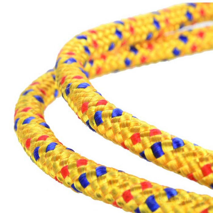 アウトドア用多目的ロープ 5m イエロー 太さ8mm 高強度ナイロンロープ