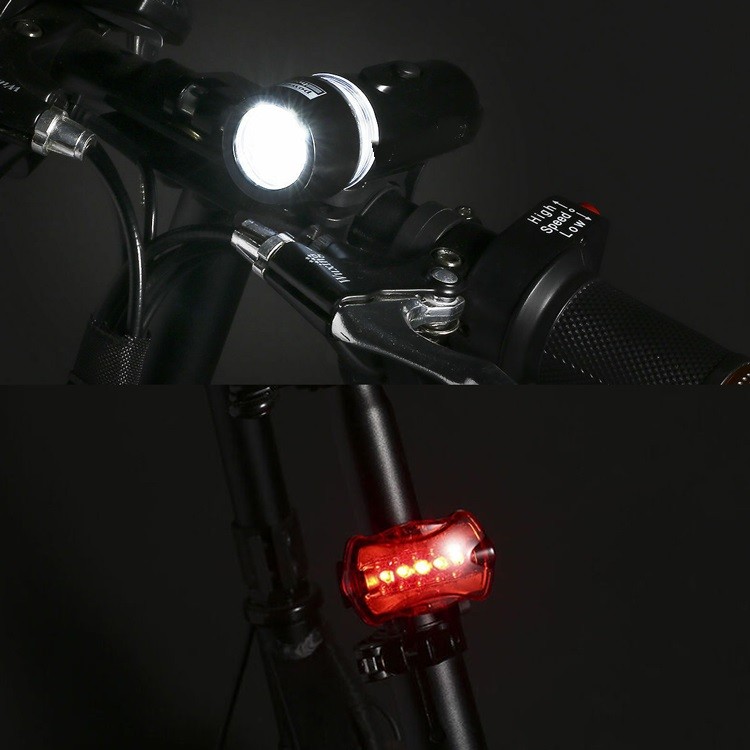 自転車用LEDライトとテールランプセット 高輝度LEDで強力点灯 乾電池式