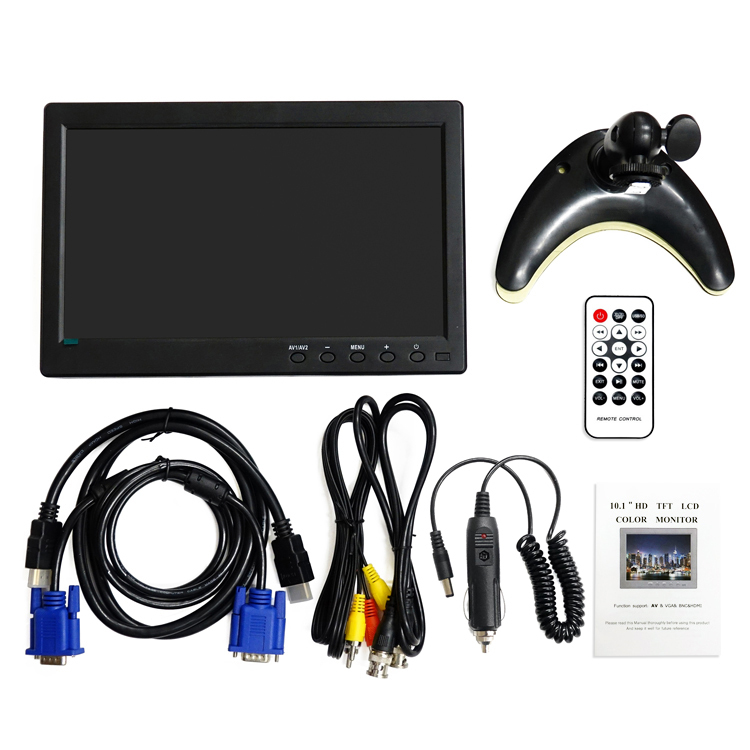 車載用TFT LCD カラーバイザーモニター 10インチ左右セット（黒）