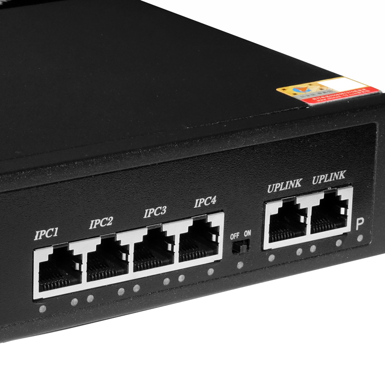 4ポートPoeHUB PoEスイッチングハブ PoE対応端末一括 PoE4ポート＋UPLINK2ポート 最大