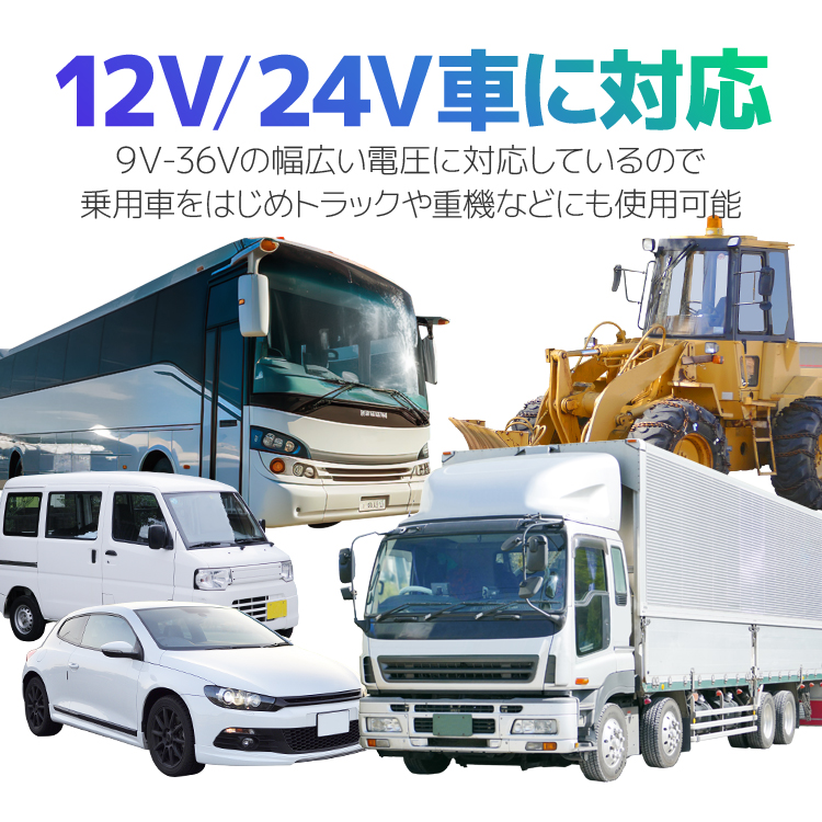 車載デジタル無線セット 12-24V車対応 ワイヤレス バックカメラ