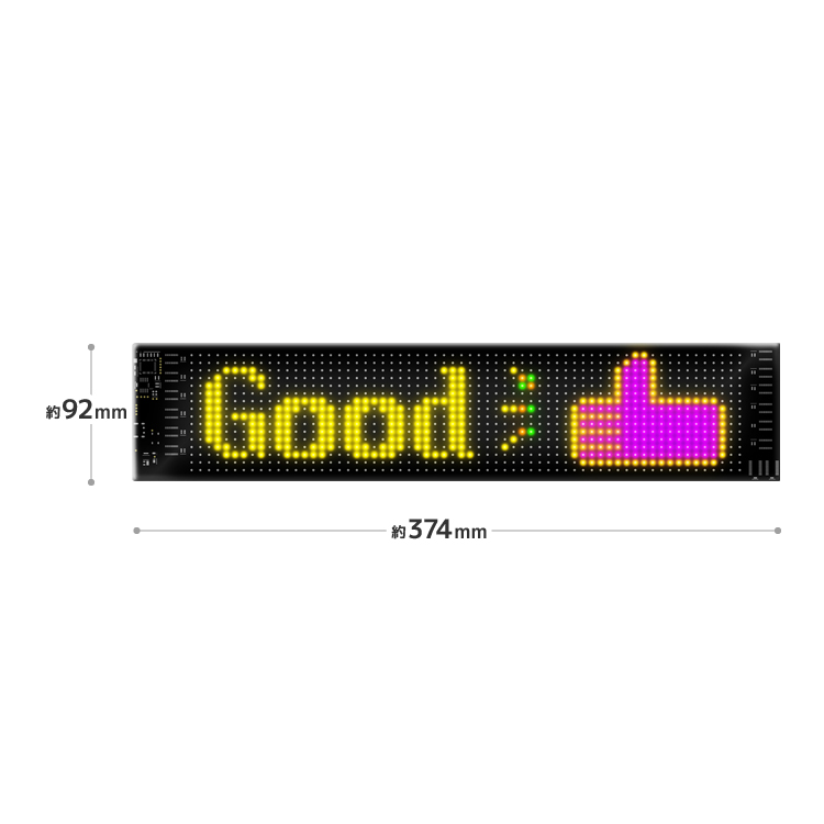 LED電光掲示板 幅37cm スマホコントロール可 アニメーション点灯 日本