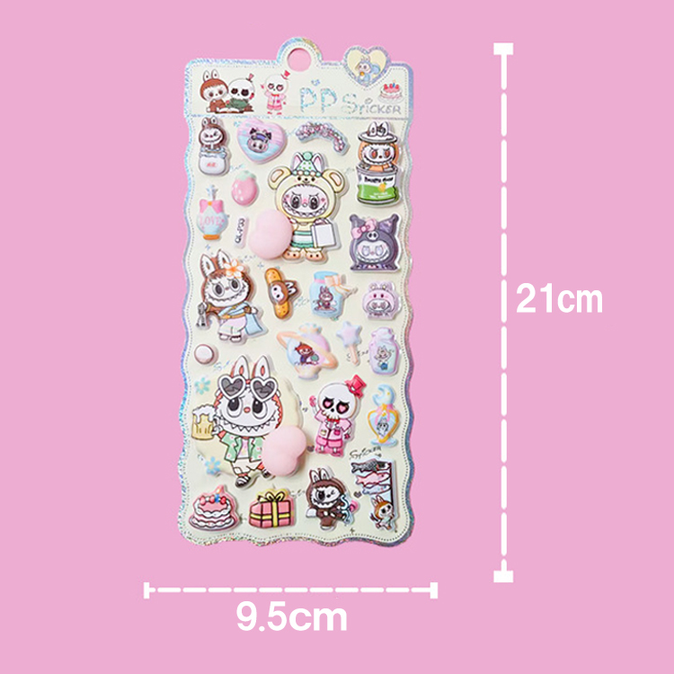 LABUBU風おしりシール ランダム1枚 ラブブ風シール おしりぷにぷに