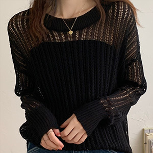 ニットセーター レディース 薄手 編みニット 春夏 秋 透け 20代