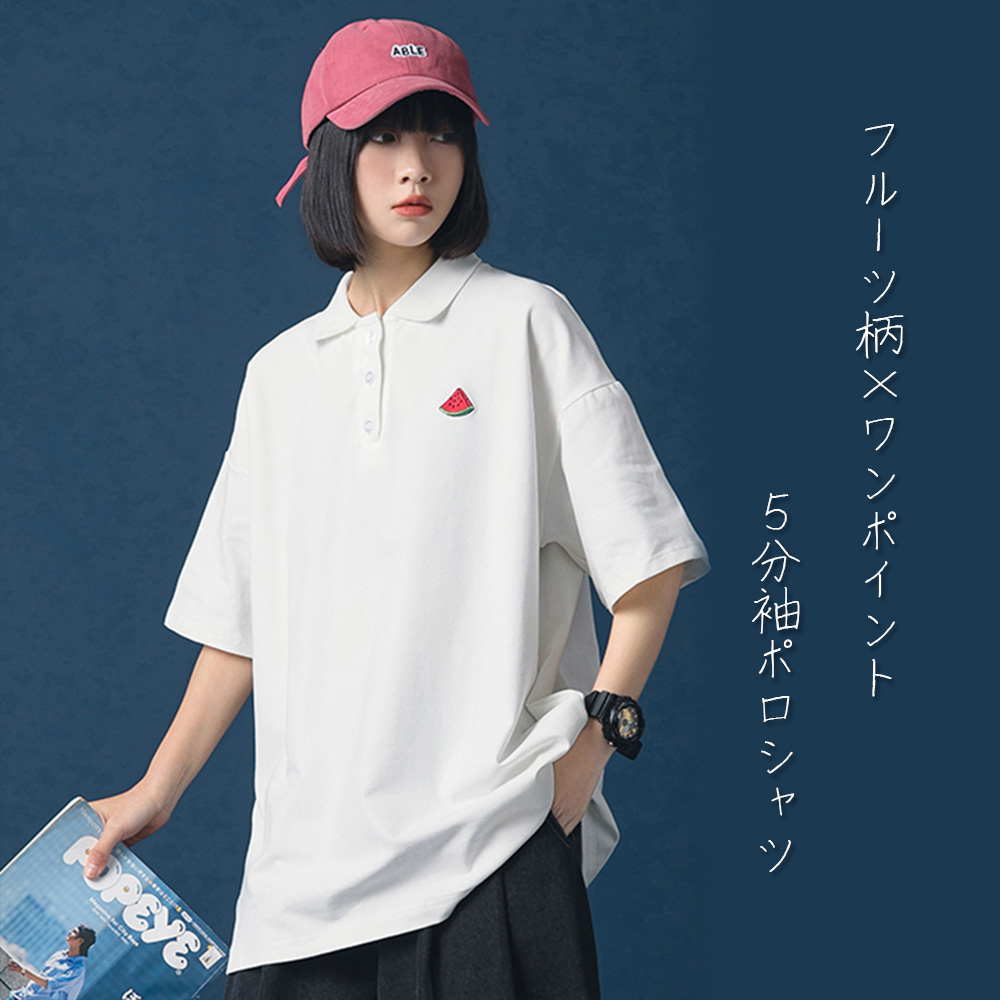 ポロシャツ レディース ゆったり 半袖 オーバーサイズ ゴルフ