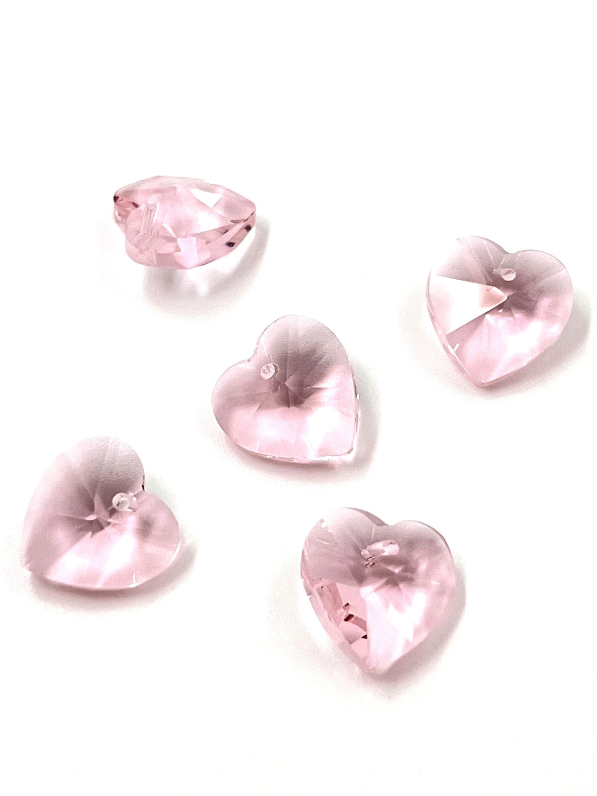 ハート型 ビーズ 1つ穴 14mm 10色選べる 50個 クリスタルガラス サン