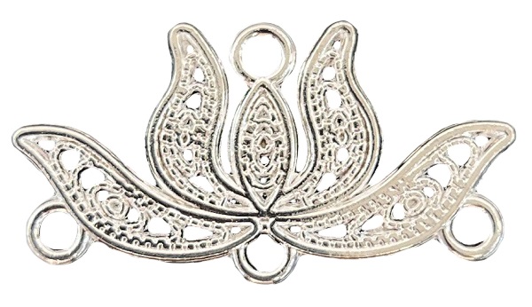 蓮の花 チャーム 35x18mm 10個セット 透かし コネクタ アクセサリー