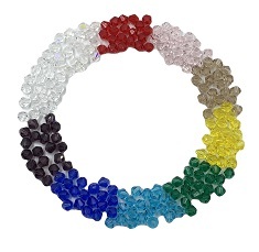 ソロバンビーズ 4mm 選べるカラー 500個 クリスタルガラス 手芸
