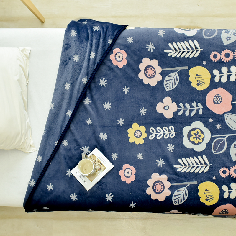 フランネル プリント 毛布 シングル 140×200cm あったか 絵羽柄