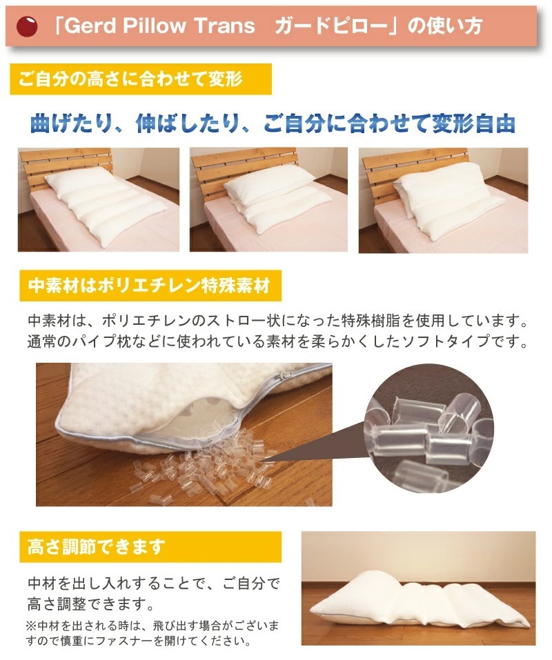 トランス】逆流性食道炎でお困りの方専用の枕 【Gerd pillow trans