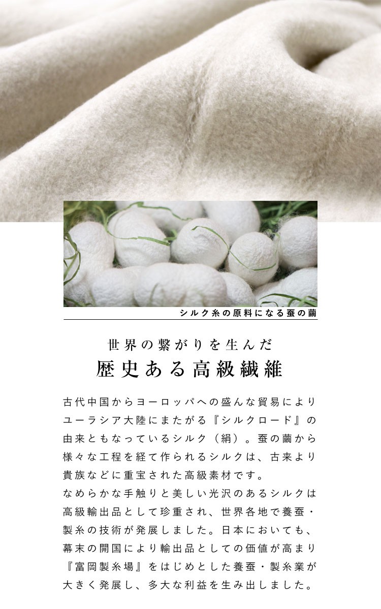 京都西川シルク毛布（SGR-N25002) シングル 140×200cm 日本製 ベージュ