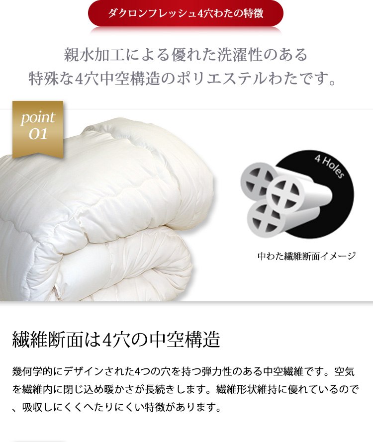 掛け布団 2枚合わせ〔ダクロン(R)フレッシュ掛けふとん〕ダブル