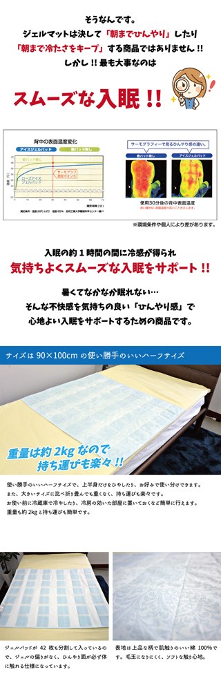 京都西川アイスジェルパッド90×100cm（PCM-3411）日本製 : 4954f : 超寝具店ヌノヤYahoo!店 - 通販 -  Yahoo!ショッピング