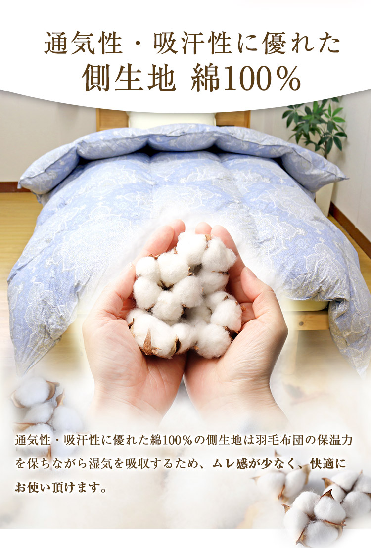羽毛布団 西川 送料無料 シングルロング 150×210cm ホワイト