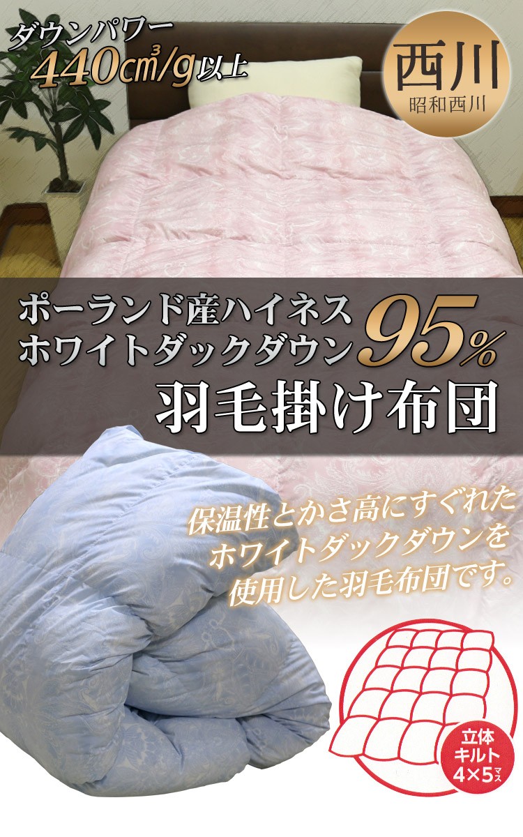 昭和西川　ポーランドホワイトダック布団　美品 昭和西川 ポーランドホワイトダック布団 美品 昭和西川