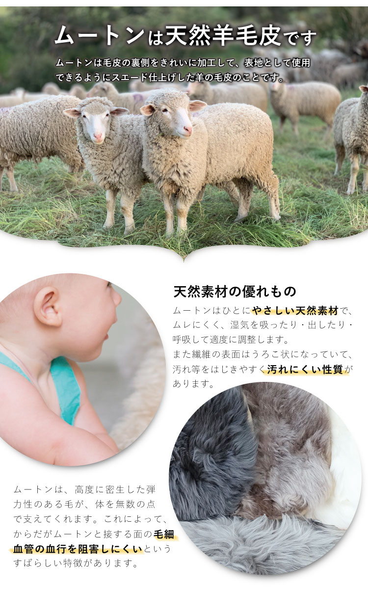 クーポン利用で2個目半額 クッション 送料無料 約34cm 円形ムートン