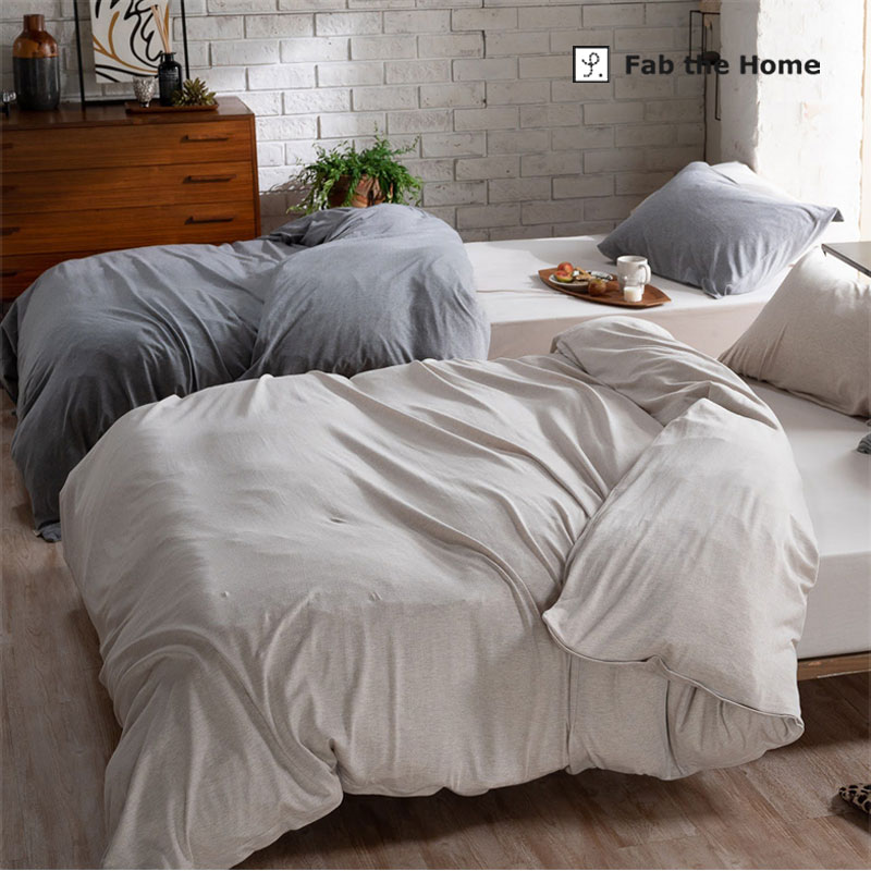 Fab the home 掛け布団カバー ヘリンボーンニット シングル 150