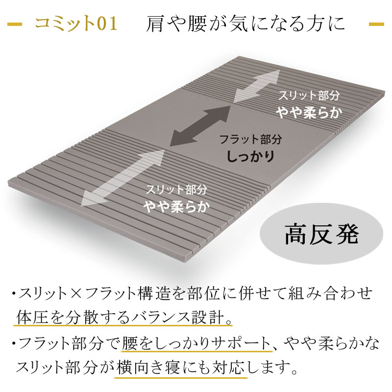 ライザップ マットレストッパー 高反発 1層 厚み3cm シングル 敷き布団