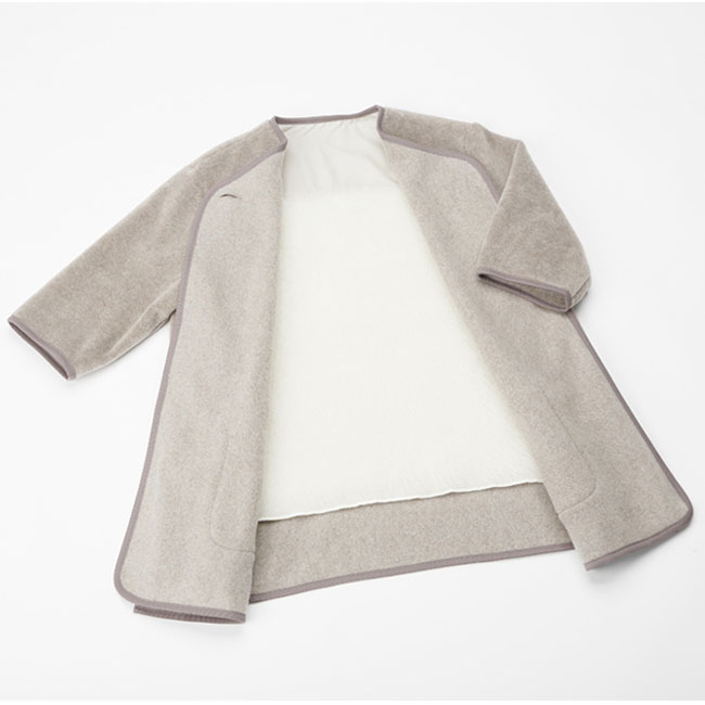 メリノン ルームウェア フリーサイズ ブルーグレー/ベージュ 羊毛 ウール WOOL 日本製の画像