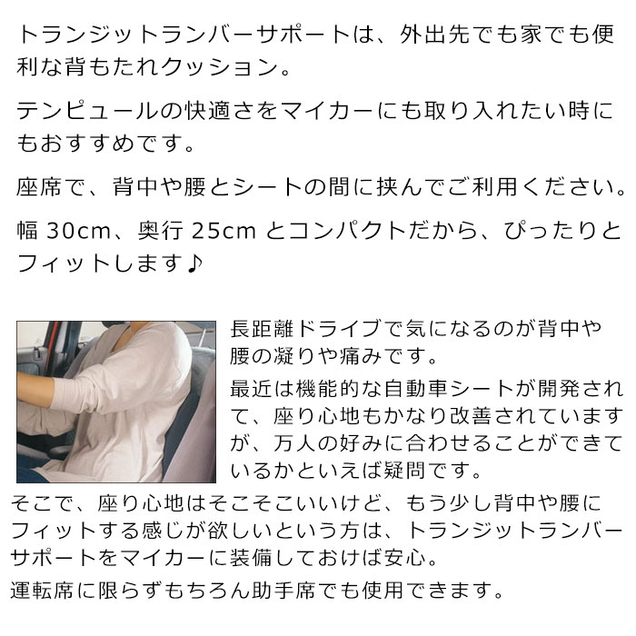 なおさとページ テンピュール クッション トランジットランバーサポート (腰用